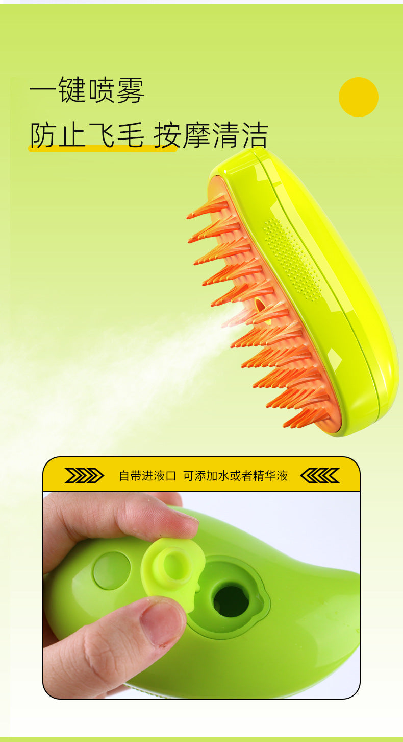 Hot-Selling Cross-Border Pet Electric Spray Comb Cat Dog One-Click Spray Non-Damaging to Skin Removes Loose Hair Massage Comb Mango Comb