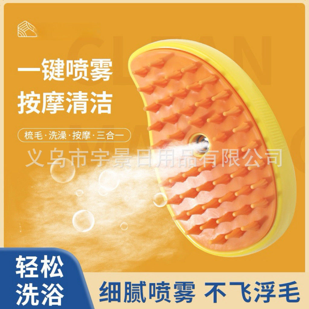 Hot-Selling Cross-Border Pet Electric Spray Comb Cat Dog One-Click Spray Non-Damaging to Skin Removes Loose Hair Massage Comb Mango Comb