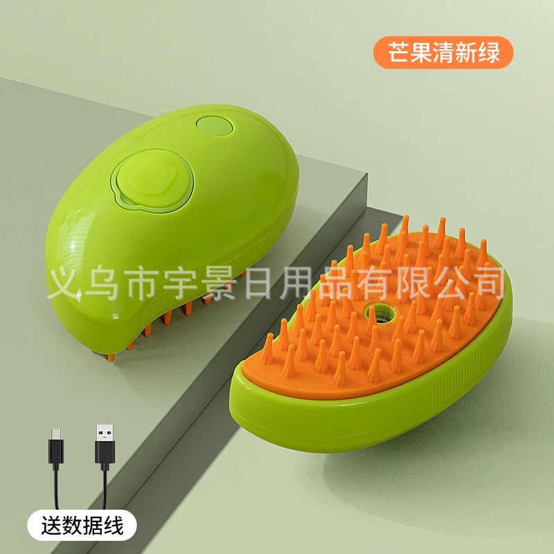 Hot-Selling Cross-Border Pet Electric Spray Comb Cat Dog One-Click Spray Non-Damaging to Skin Removes Loose Hair Massage Comb Mango Comb