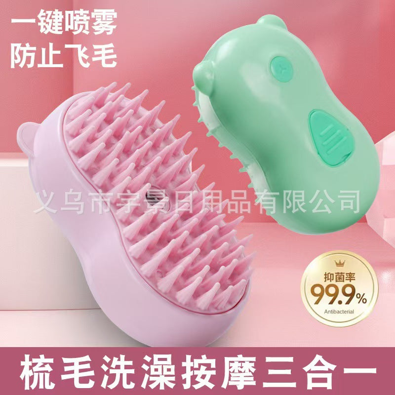 Hot-Selling Cross-Border Pet Electric Spray Comb Cat Dog One-Click Spray Non-Damaging to Skin Removes Loose Hair Massage Comb Mango Comb