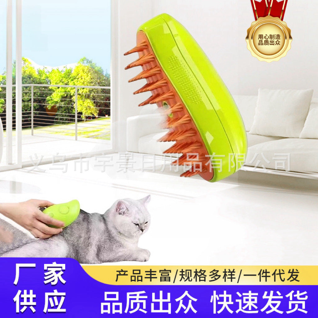 Hot-Selling Cross-Border Pet Electric Spray Comb Cat Dog One-Click Spray Non-Damaging to Skin Removes Loose Hair Massage Comb Mango Comb