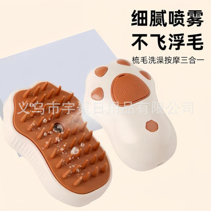Hot-Selling Cross-Border Pet Electric Spray Comb Cat Dog One-Click Spray Non-Damaging to Skin Removes Loose Hair Massage Comb Mango Comb
